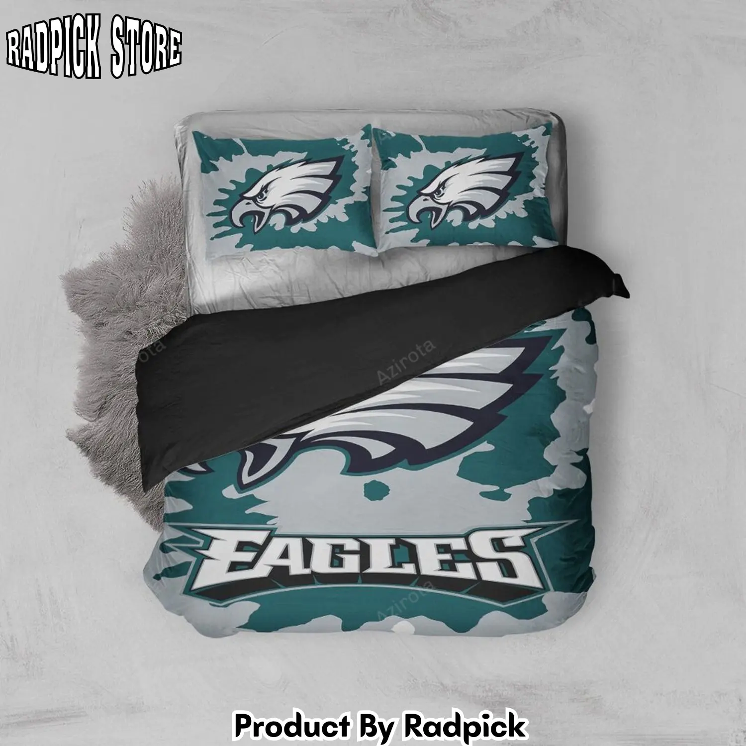 Radpick v6 3d philadelphia eagles logo bedding set duvet cover pillow cases decor home rp327567